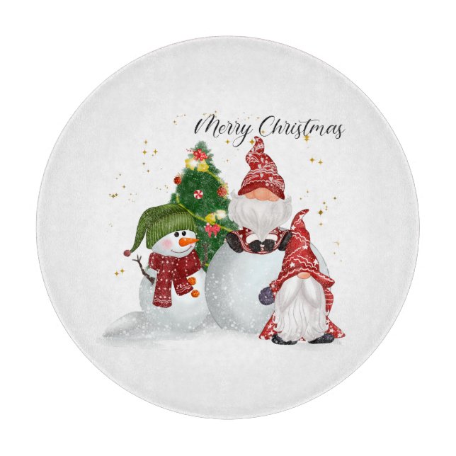 Weihnachts-Gnome Schneidebrett (Vorderseite)