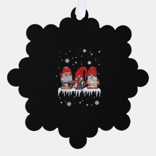 Weihnachts-Gnome Shirt Rote Nomenklatur Nähmaschin Ornament Karte