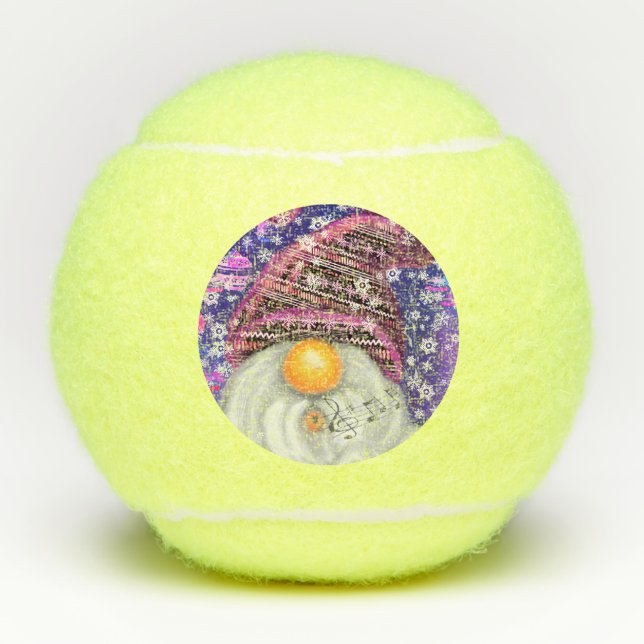Weihnachts Gnome Tennis Balls Tennisbälle (Vorderseite)