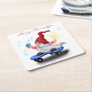 Weihnachts-Gnome-Untersetzer Rechteckiger Pappuntersetzer