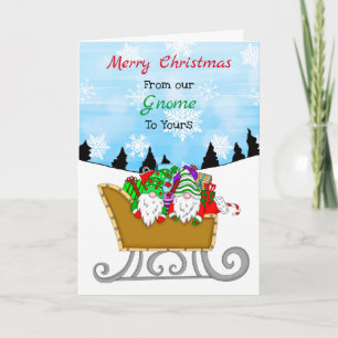 Weihnachts-Gnome Von unserem Gnom zu Ihrem Grußk Karte