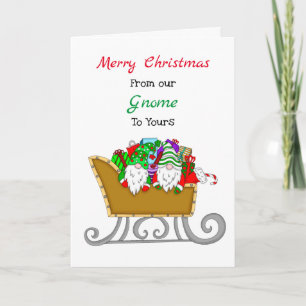 Weihnachts-Gnome Von unserem Gnom zu Ihrem Grußk Karte