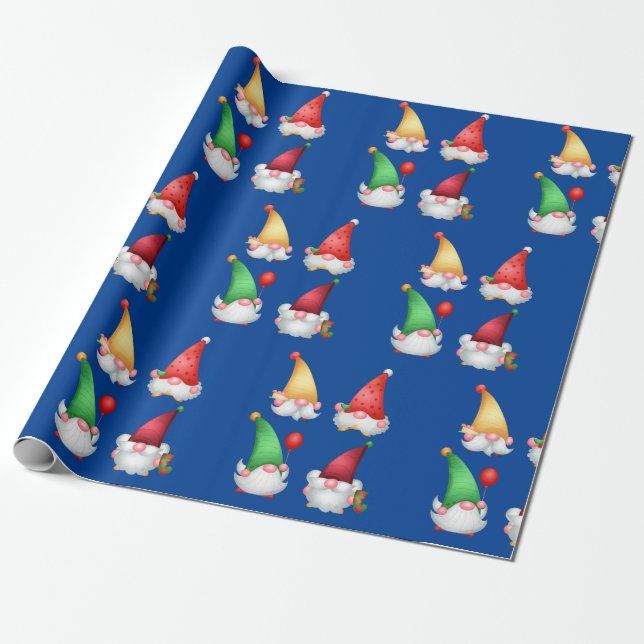 Weihnachts-Gnome-Wrapping Geschenkpapier (Ungerollt)