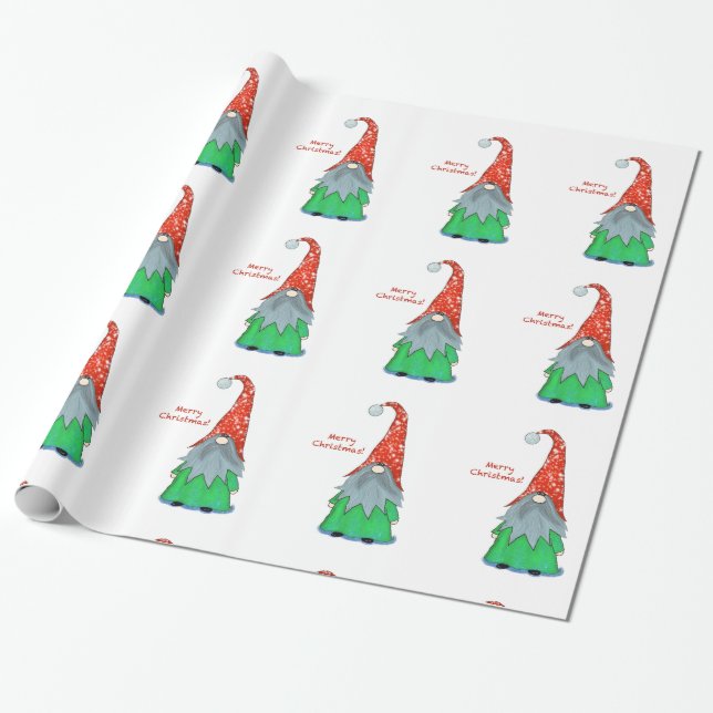 Weihnachts-Gnome-Wrapping Geschenkpapier (Ungerollt)