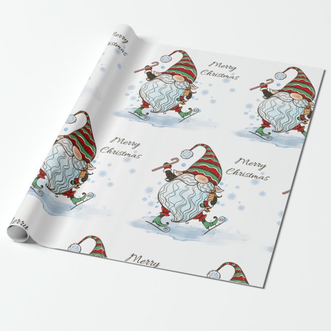 Weihnachts-Gnome-Wrapping Geschenkpapier (Ungerollt)