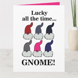 Weihnachts-Gnome Xmas Glückspilz Karte