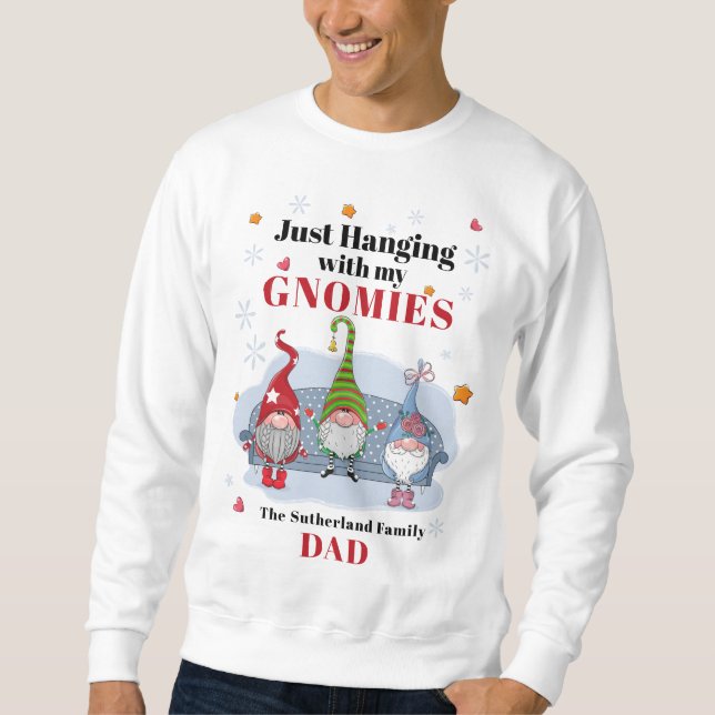 Weihnachts-Gnomes-Familie passt zusammen Sweatshirt (Vorderseite)
