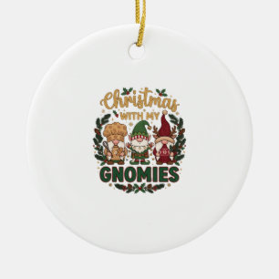 Weihnachts-Gnomes-Lichterkette Zuckerstange Keramik Ornament