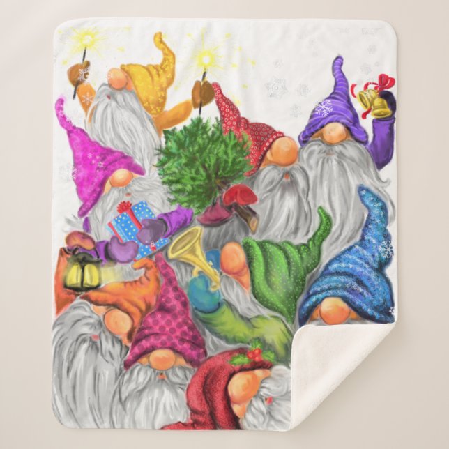 Weihnachts-Gnomes Sherpa Blanket-Geschenk Sherpadecke (Vorderseite)