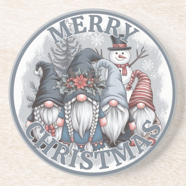 Weihnachts-Gnomes-Untersetzer Getränkeuntersetzer (Vorne)