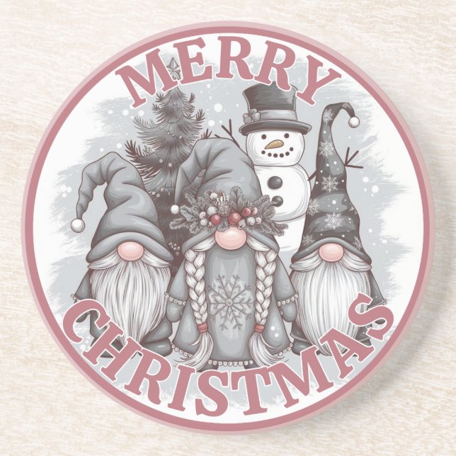 Weihnachts-Gnomes-Untersetzer Getränkeuntersetzer (Vorne)