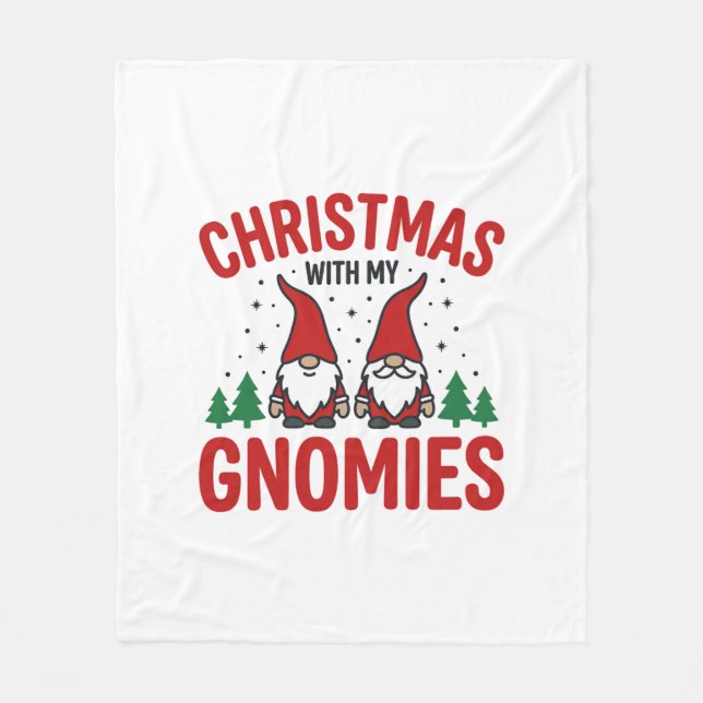 Weihnachts-Gnomies-Feiertags-Gnom-Design Fleecedecke (Vorderseite)