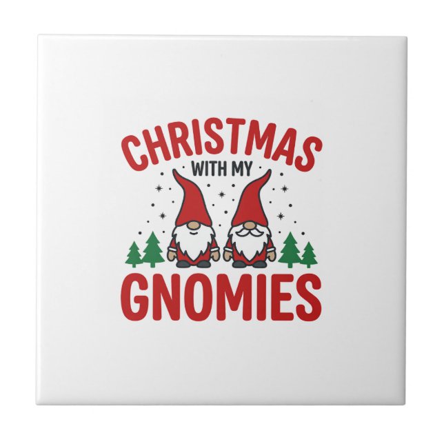 Weihnachts-Gnomies-Feiertags-Gnom-Design Fliese (Vorderseite)