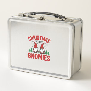 Weihnachts-Gnomies-Feiertags-Gnom-Design Metall Brotdose