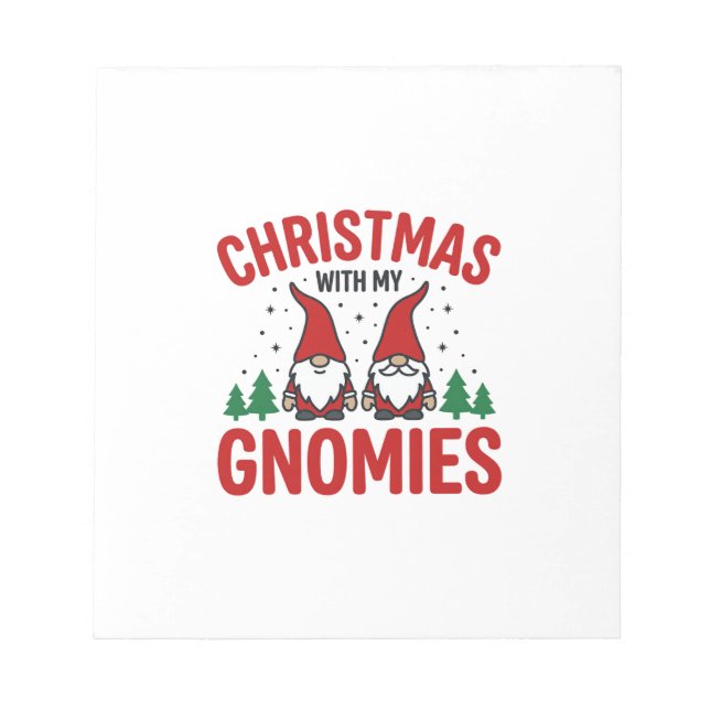 Weihnachts-Gnomies-Feiertags-Gnom-Design Notizblock (Vorderseite)