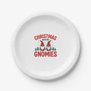 Weihnachts-Gnomies-Feiertags-Gnom-Design Pappteller
