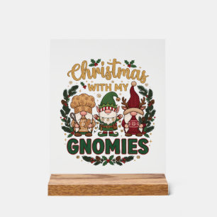 Weihnachts-Gnomies-Lichterkette Zuckerstange Acrylschild