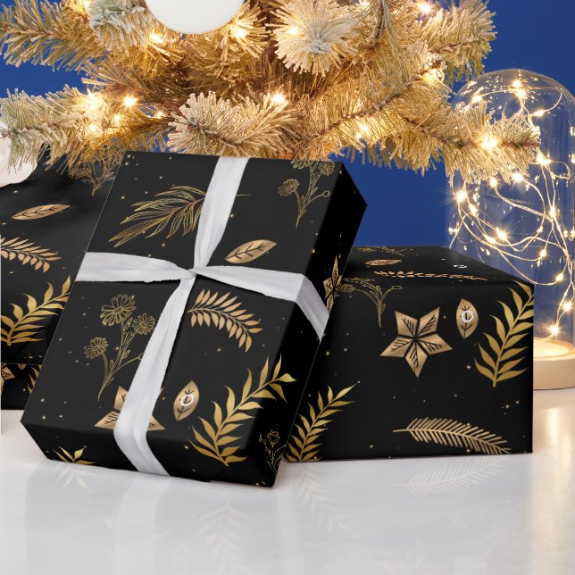 Weihnachts-Gold-Arch Modernes Schwarz Geschenkpapier (Feiertage)