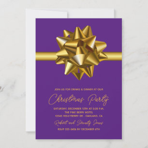 Weihnachts-Gold-Bow-Party Einladung