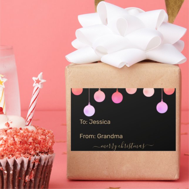 Weihnachts Gold Feierliche Farben Hängedekunst Rechteckiger Aufkleber (Party)