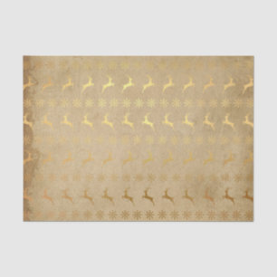 Weihnachts-Gold-Foil-Rentier und Schneeflocke Seidenpapier