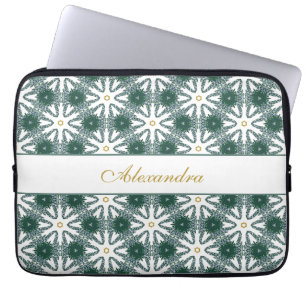 Weihnachts-Gold-Grün-Muster Personalisiert Laptopschutzhülle