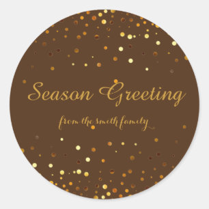 Weihnachts-Gold-Imitate Glitzer Festlich Runder Aufkleber