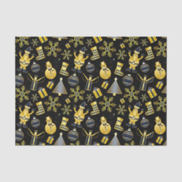 Weihnachts-Gold Santa Snowman-Strumpf-Geschenkmust Seidenpapier