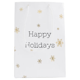 Weihnachts-Gold-Schneeflocken Mittlere Geschenktüte