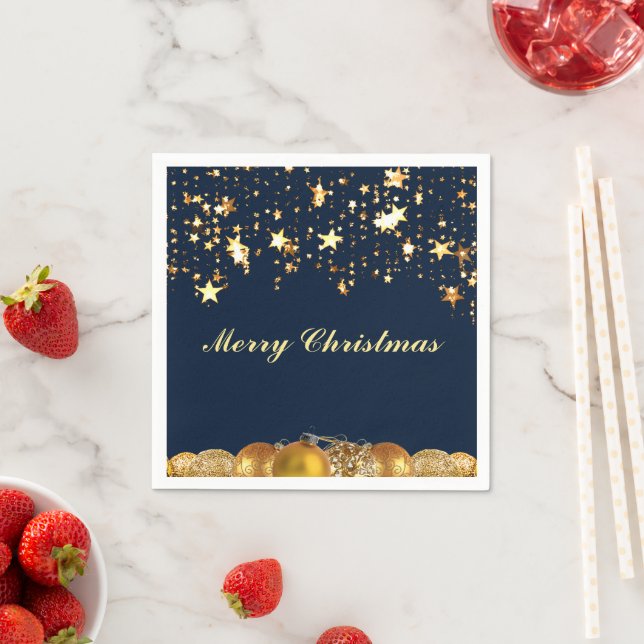 Weihnachts-Gold-Stars, Bausteine, Baum und Botscha Serviette (Beispiel)