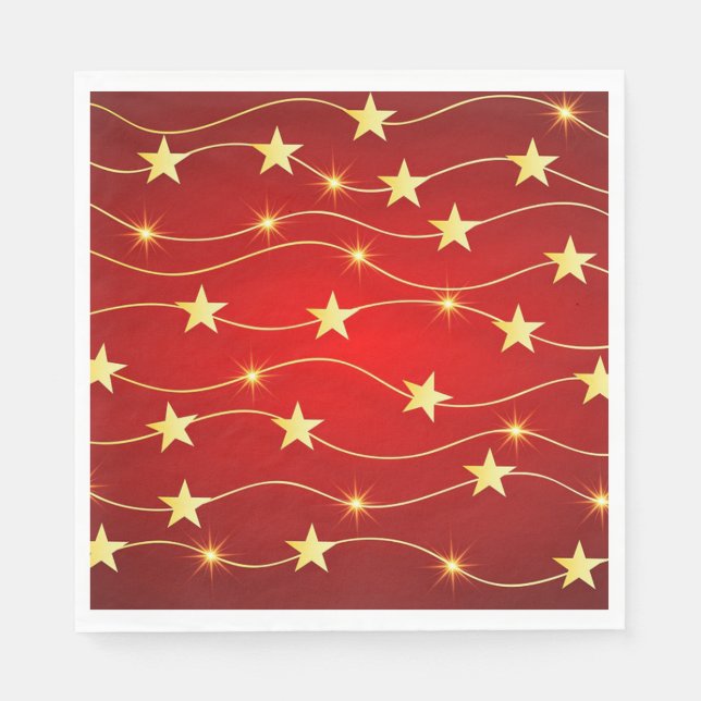 Weihnachts-Gold-Stars Serviette (Vorderseite)
