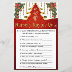 Weihnachts Gold Tree Kinderzimmer Rhyme Quiz Babyd