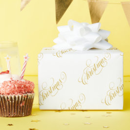 Weihnachts-Gold-Typografie Geschenkpapier