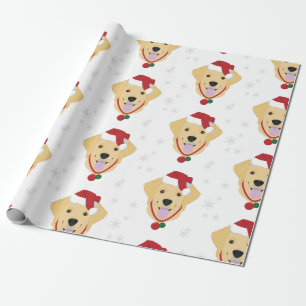 Weihnachts-Golden Retriever Dog White Geschenkpapier
