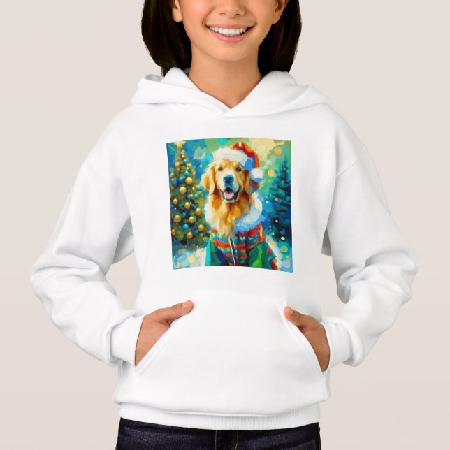 Weihnachts-Golden Retriever Hoodie (Vorderseite)