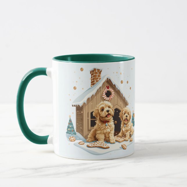 Weihnachts Golden Retriever Hunde Gingerbread Haus Tasse (Links)