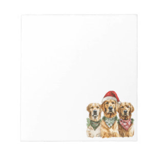 Weihnachts Golden Retriever Hunde Notizblock