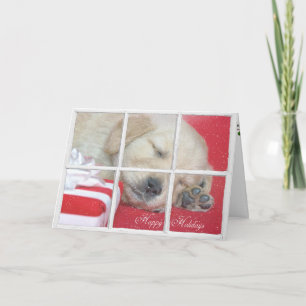 Weihnachts-Golden-Retriever-Welpe Feiertagskarte