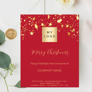 Weihnachts-Goldstars Business QR Facebook Flyer