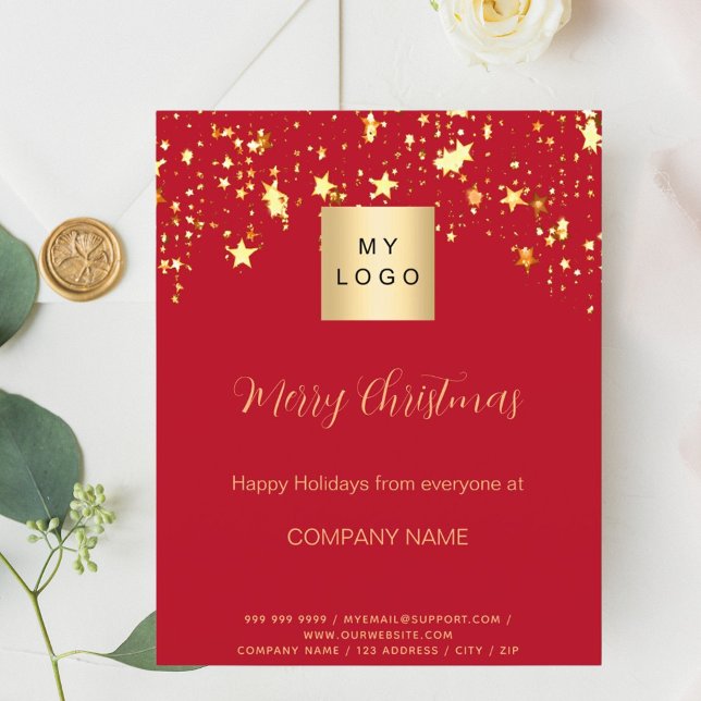 Weihnachts-Goldstars Business QR Facebook Flyer (Von Creator hochgeladen)