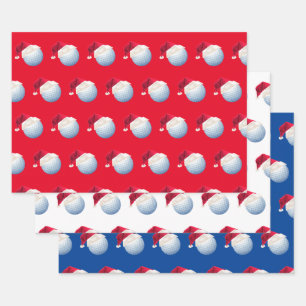 Weihnachts-Golf-Ball Sport Weihnachtsfest Set Geschenkpapier Set