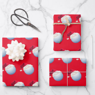 Weihnachts-Golf-Ball Sport Weihnachtsfest Set Geschenkpapier Set