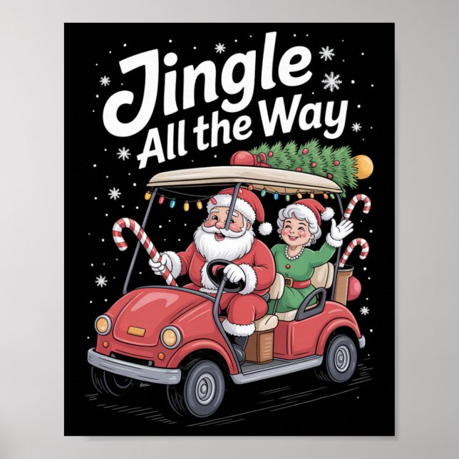 Weihnachts Golf Cart Parade Santa und Mrs. St Nick Poster (Vorne)