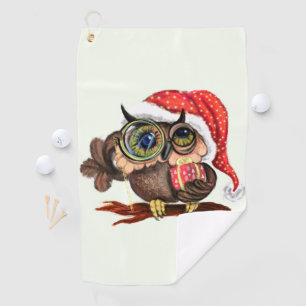 Weihnachts-Golf-Handtuch Baby-Schüssel in Hut und Golfhandtuch
