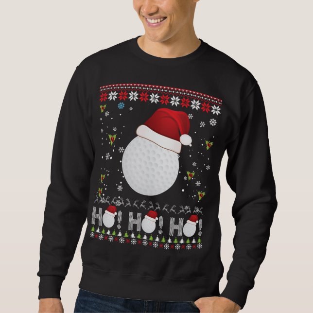 Weihnachts Golf Ho Santa Elf Ugly Sweater m Sweatshirt (Vorderseite)