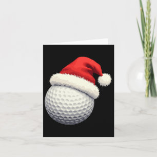 Weihnachts-Golf Santa Ball mit Hut in Weihnachten Karte