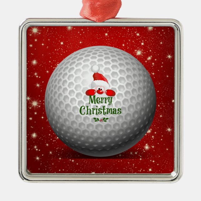 Weihnachts Golf Santa Design Urlaub Ornament Aus Metall (Vorne)
