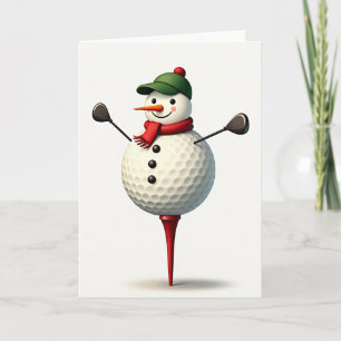 Weihnachts-Golf-Schneemann-Karte Karte