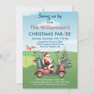 Weihnachts-Golf-Thema Feiertag Par-T-Shirt Einladung