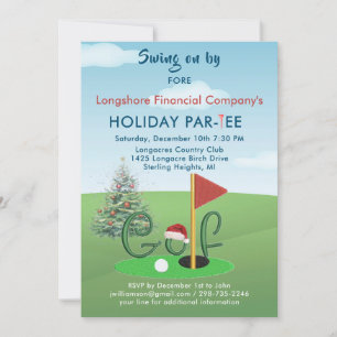 Weihnachts-Golf-Thema Party Par-T-Shirt Einladung